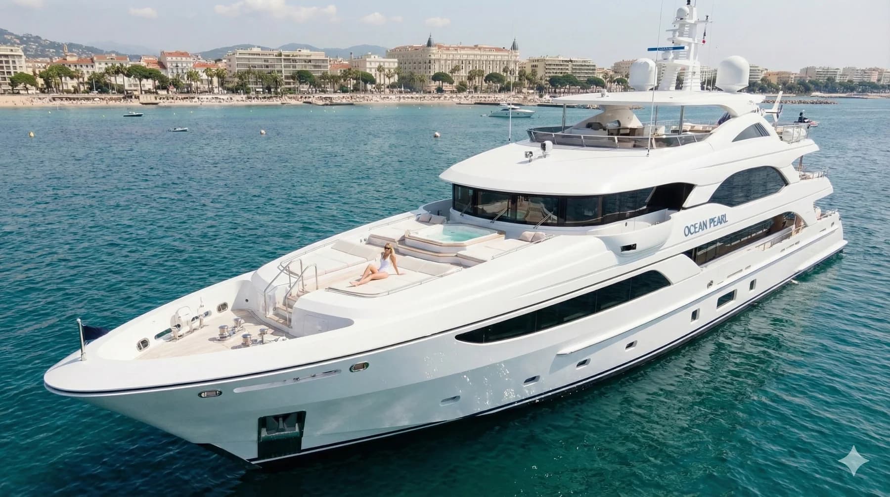 Vue aérienne d un superyacht à Cannes